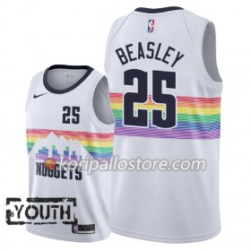Denver Nuggets Malik Beasley 25 2018-19 Nike City Edition Valkoinen Lasten Pelipaidat Swingman